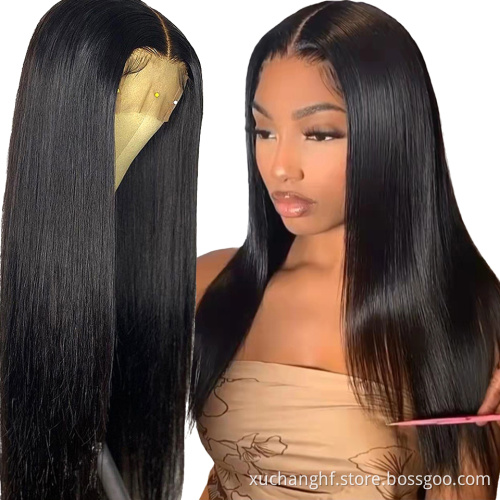 30 32 34 36 38 40 50inch HD/transparent lace human hair wig, nature cuticle aligned 13x6 long straight Lace Front Wigs